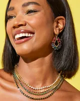 Blair Gold Jewel Open Frame Earrings in Multi Mix
