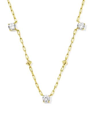 Jada Gold Strand Necklace White Crystal