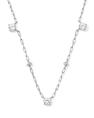 Jada Gold Strand Necklace in White CZ