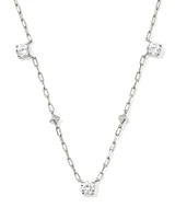 Jada Gold Strand Necklace in White CZ