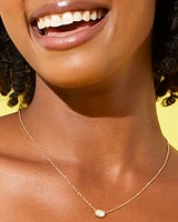 Emilie Gold Pendant Necklace in Ivory Mother-of-Pearl