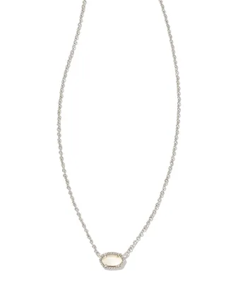 Emilie Silver Pendant Necklace in Ivory Mother-of-Pearl