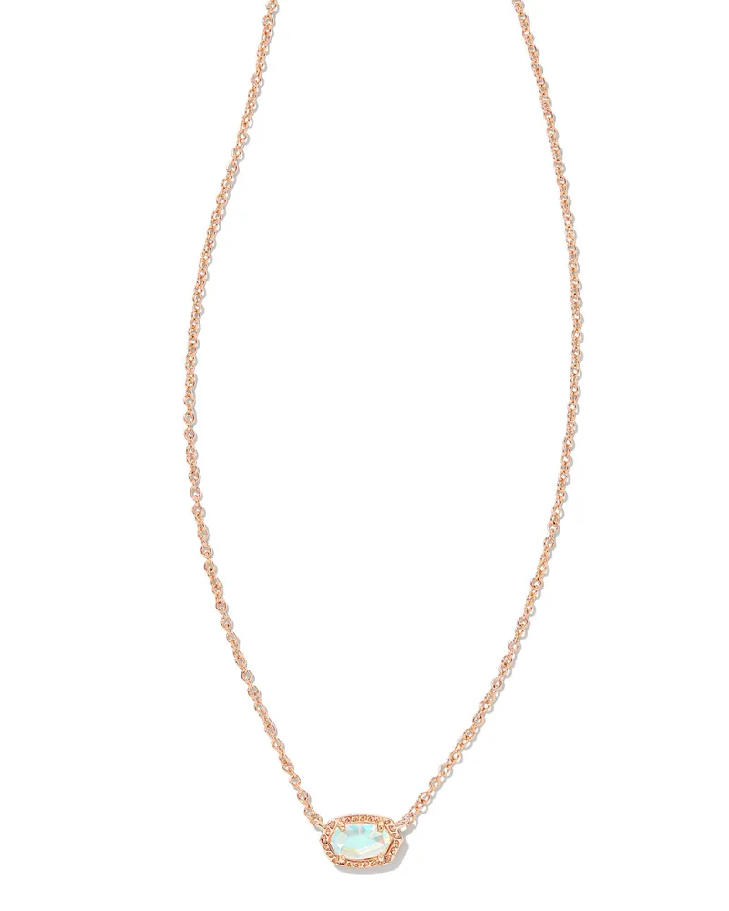 Emilie Rose Gold Pendant Necklace in Dichroic Glass