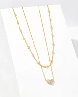 Heart Necklace Layering Set in Gold