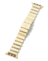 Leanor Gold Tone Stainless Steel Watch Band in Clear Crystal