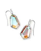 Alexandria Silver Drop Earrings in Dichroic Glass