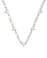 Cecelia Gold Crystal Chain Necklace White