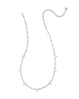 Cecelia Gold Crystal Chain Necklace White