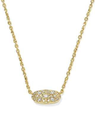 Holland Gold Short Pendant Necklace in White CZ