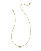 Holland Gold Short Pendant Necklace White Crystal