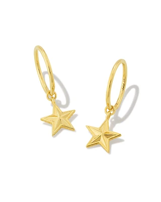 Small Star Huggie Earrings 18k Gold Vermeil