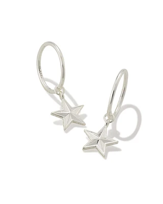 Small Star Huggie Earrings Sterling Silver
