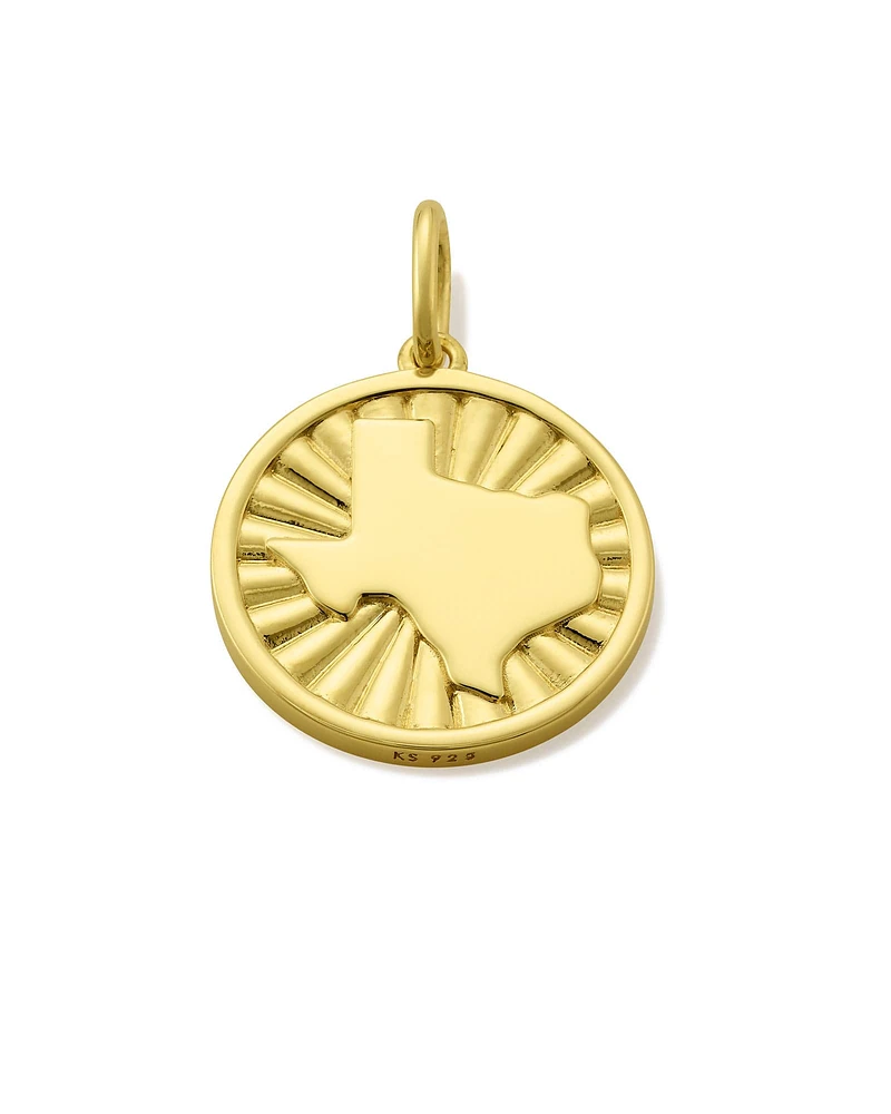 Texas Coin Charm 18k Gold Vermeil