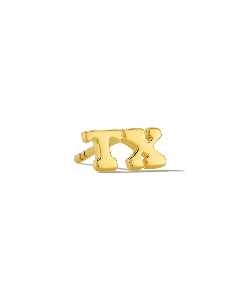 Texas Single Stud Earring 18k Gold Vermeil