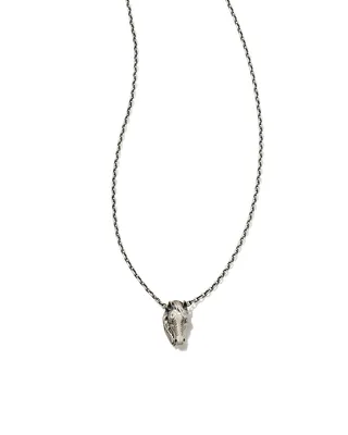Tiny Beau Short Pendant Necklace in Oxidized Sterling Silver