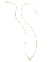 Noble 14k Gold Horseshoe Short Pendant Necklace in Turquoise