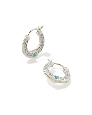 Noble 14k Gold Huggie Earrings in Turquoise