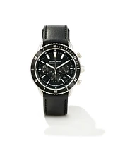 Evans Stainless Steel 44mm Chronograph Watch in Black