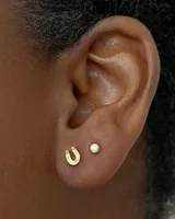 Horseshoe Single Stud Earring in Gold