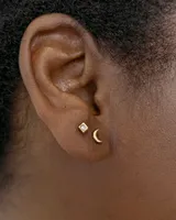 Moon Single Stud Earring in Gold