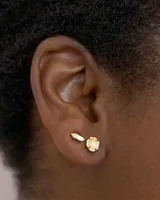 Nola Gold Single Stud Earring in Rose Quartz