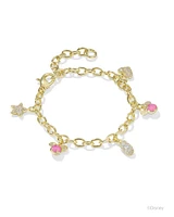 Disney | Kendra Scott Gold Mickey Mouse and Minnie Mouse Charm Bracelet in Mix