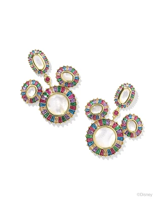 Disney | Kendra Scott Gold Mickey Mouse Crystal Frame Statement Earrings in Mix