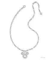 Disney | Kendra Scott Silver Mickey Mouse Crystal Frame Statement Necklace in Ivory Mix