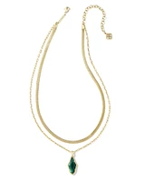 Evelyn Gold Multi Strand Necklace Rock Crystal Dichroic