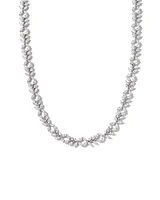 Rosalie Silver Tennis Necklace in White Crystal