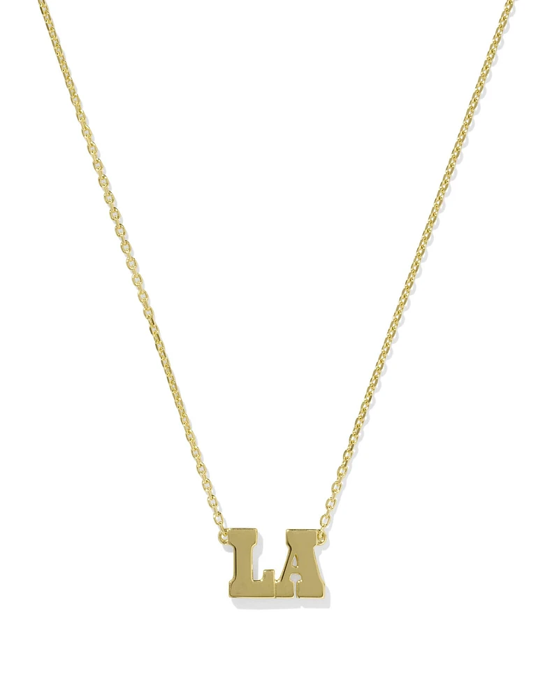 LA Pendant Necklace in 18k Gold Vermeil