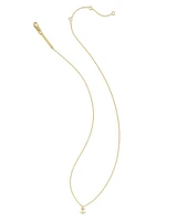 Tiny Anchor 18k Gold Vermeil Pendant Necklace in White Topaz