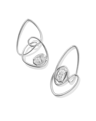 Myles Vintage Gold Crystal Statement Earrings in White CZ