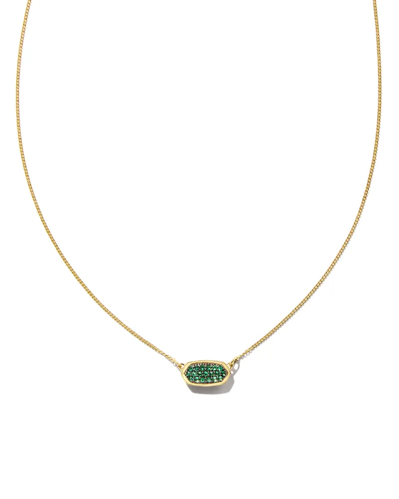 Kendra Scott Alex Gunmetal Pendant Necklace in Emerald Cat's Eye | Bethesda  Row