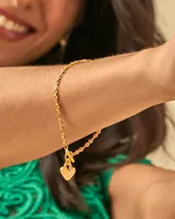 Heart Padlock Chain Bracelet 18k Gold Vermeil