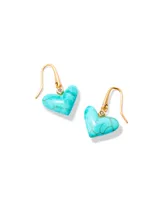 Poppy Vintage Gold Drop Earrings in Variegated Turquoise Magnesite