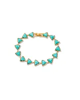 Robby Vintage Gold Link and Chain Bracelet in Variegated Turquoise Magnesite