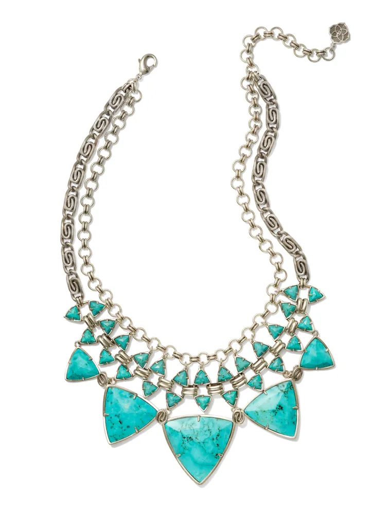Odessa Vintage Gold Statement Necklace in Variegated Turquoise Magnesite | Kendra  Scott