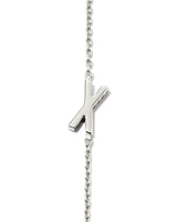 Letter X Inline Initial Necklace in Sterling Silver