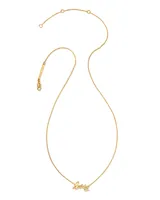 Love Script 18k Gold Vermeil Pendant Necklace in White Sapphire