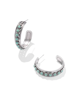 Ida Vintage Gold Hoop Earrings Bronze Veined Red Magnesite