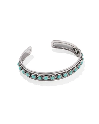 Ida Vintage Silver Cuff Bracelet Sea Green Chrysocolla
