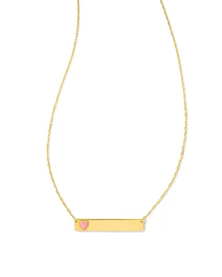 Allison 18k Gold Vermeil Enamel Heart Pendant Necklace in Pink