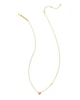 Enamel 18k Gold Vermeil Heart Pendant Necklace in Pink