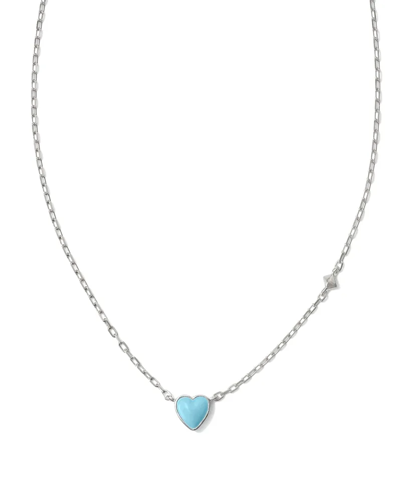 Heart 14k White Gold Pendant Necklace in White Diamonds | Kendra Scott