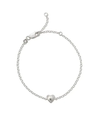 Maia Heartburst Delicate Chain Bracelet in Sterling Silver