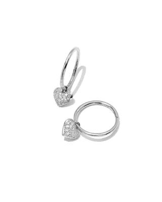 Madeline 14k Gold Huggie Earrings in White Diamond