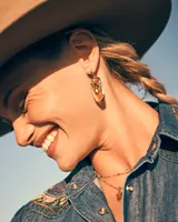 Wrangler® x Yellow Rose by Kendra Scott Elle Gold Drop Earrings in Amber Illusion with Variegated Turquoise