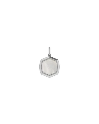 Davis 11mm Sterling Silver Stone Charm in Ivory Mother-of-Pearl