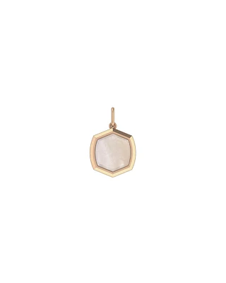 Davis 11mm 18k Rose Gold Vermeil Stone Charm in Ivory Mother-of-Pearl